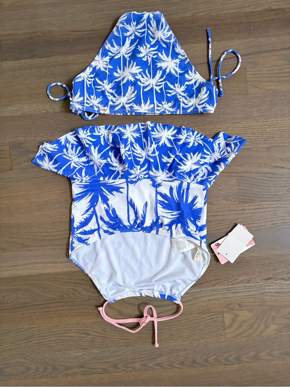 Hobie Palm-Print Ruffle Tankini Set - Picture 2 of 3